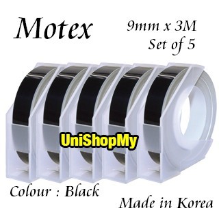 Motex TWT-9 (TW-101) Tape Writer Refill - สีดํา - ชุด 5 ชิ้น
