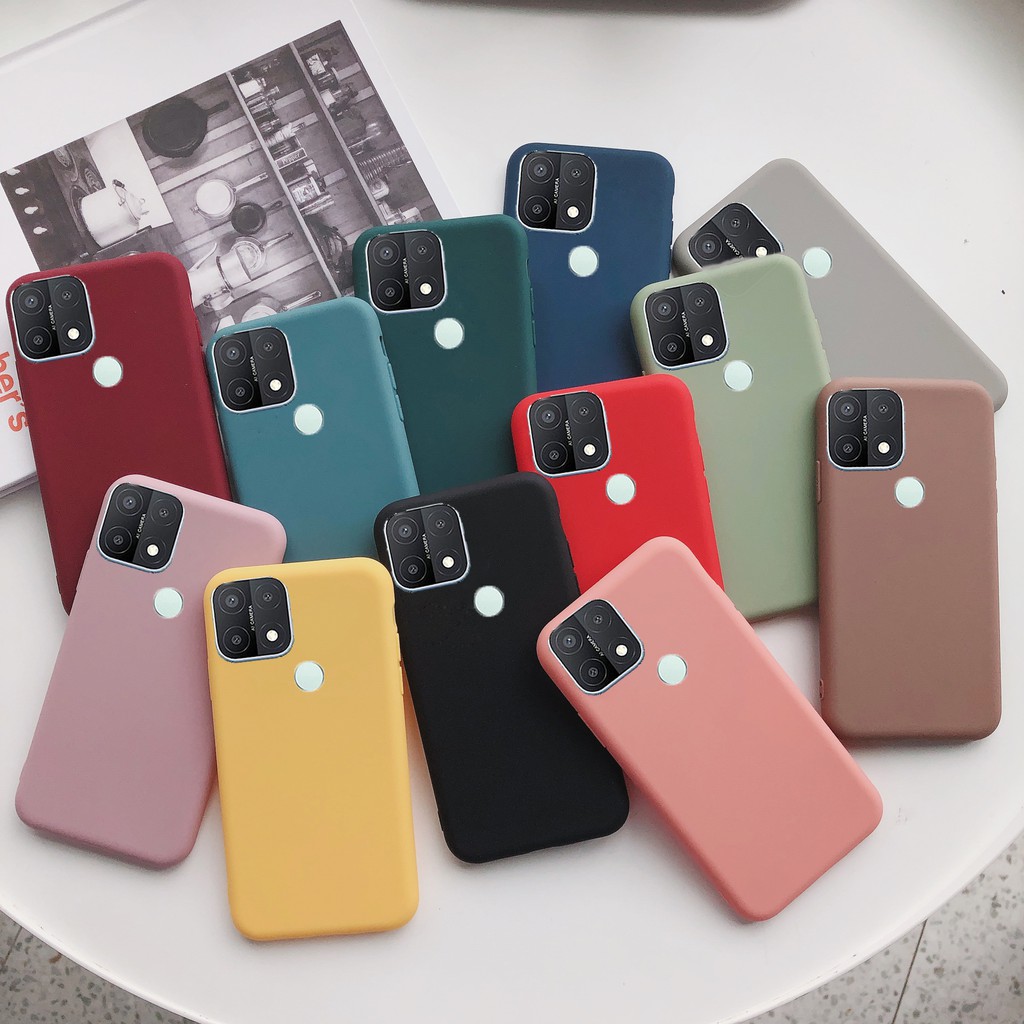 เคสโทรศัพท์มือถือ แบบ TPU สีพื้น สำหรับ Oppo A15 A15S A53 2020 C17