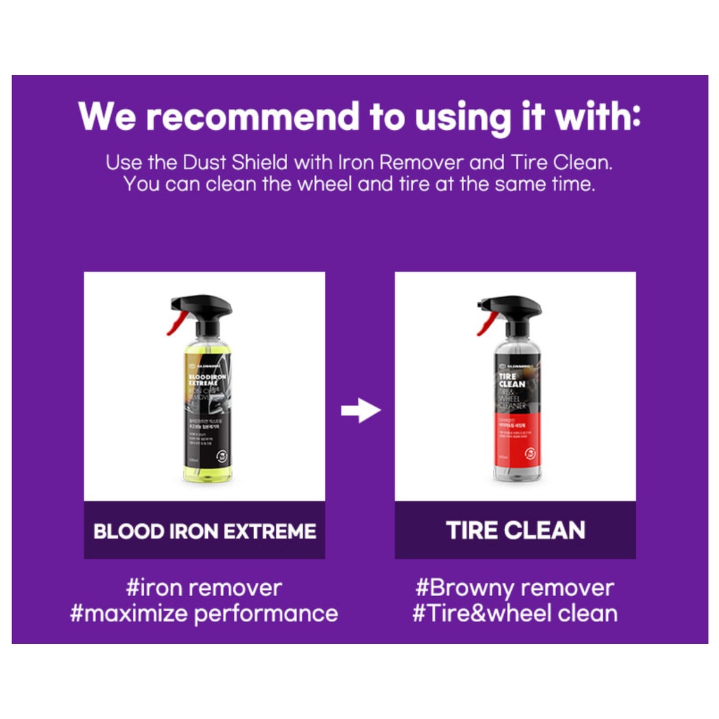 GLOSSBRO Dust Shield Wheel clean coating โฟมสเปรย์ทำความสะอาดและเคลือบ