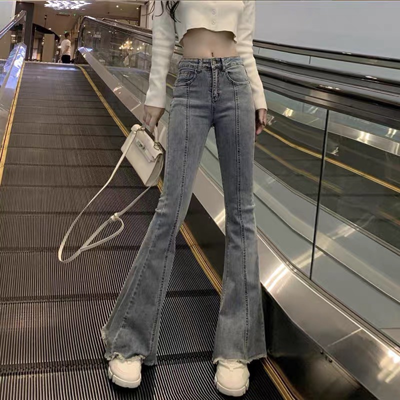 กางเกงยีนส์ขาม้าเอวสูงมาก ยีนส์ขาม้ายืดผ้านิ่มใส่สบายกระชับหุ่น กางเกงยีนส์ สไตล์เกาหลี #811