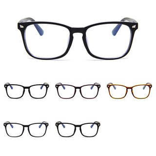 【แว่นตาแว่นกรองแสง】Korean Design Square Frame Eyeglasses Women/Men Anti Radiation Lens Replaceable