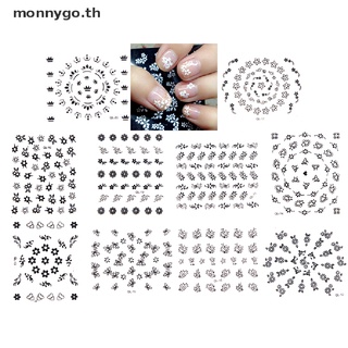 【monnygo】สติกเกอร์ ลายดอกไม้ 3D สําหรับติดตกแต่งเล็บ 30 แผ่น