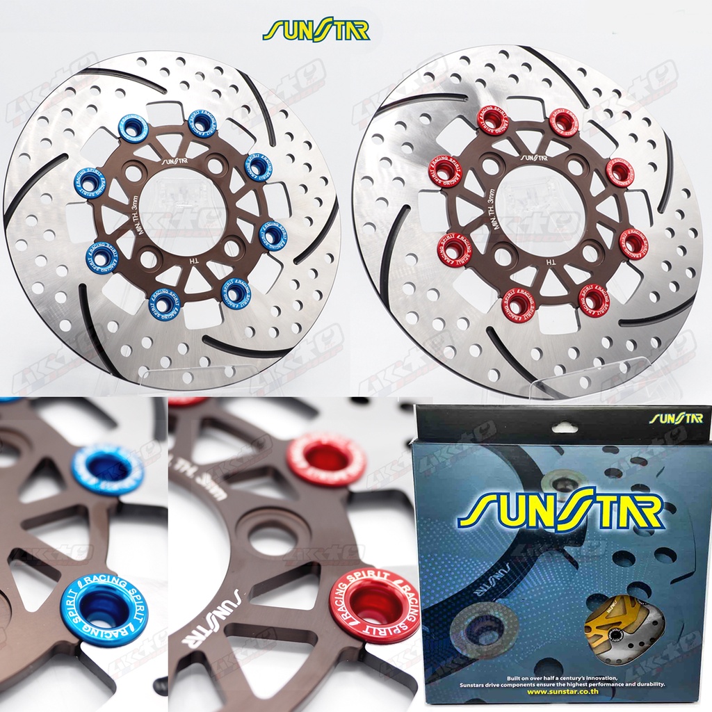 Sunstar จานหน้า Monkey125 220mm สำหรับ 4 และ 5 เกียร์,MSX,GROM,WAVE LED