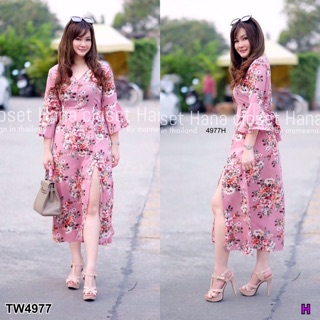 Maxi Dress #สาวอวบ เดรสยาวคอวี