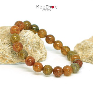 หินเกล็ดมังกร สีส้ม Crackle Agate 10 มิล เสริมความมั่งคั่งร่ำรวย หินมงคล หินสี หินสีส้ม By.Meechok