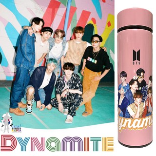 กระบอกน้ำเก็บความร้อน-เย็นพร้อมไฟตัวเลขแสดงอุณหภูมิ BTS Dynamite Pink