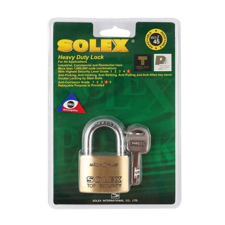 กุญแจลูกปืน SOLEX MACH2 PLUS 45 มม. สีทองเหลืองSOLEX 45MM MACH 2 PLUS POLISHED BRASS PADLOCK