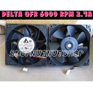 🇹🇭🇹🇭 พร้อมส่ง พัดลมDelta QFR1212GHE 6000 RPM 12ซม. หมุดทองเหลือง FAN ASIC S9/L3/L7/S19/T17/RigGPUและรุ่นอื่นๆ (ของใหม่)