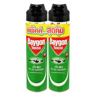 สเปรย์กำจัดแมลง BAYGON สีเขียว 600 มล. แพ็คคู่ ไบกอนสเปร์ยกำจัดยุง มด แมลงสาบ สูตรสีเขียว สเปร์ยกำจัดยุง มด แมลงสาบ ออกฤ