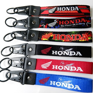 พวงกุญแจผ้า Honda รถมอเตอร์ไซด์ พวงกุญแจแบบสายคล้อง ฮอนด้า ขอเกี่ยว ก้ามปู พวงกุญแจรถจักรยานยนต์