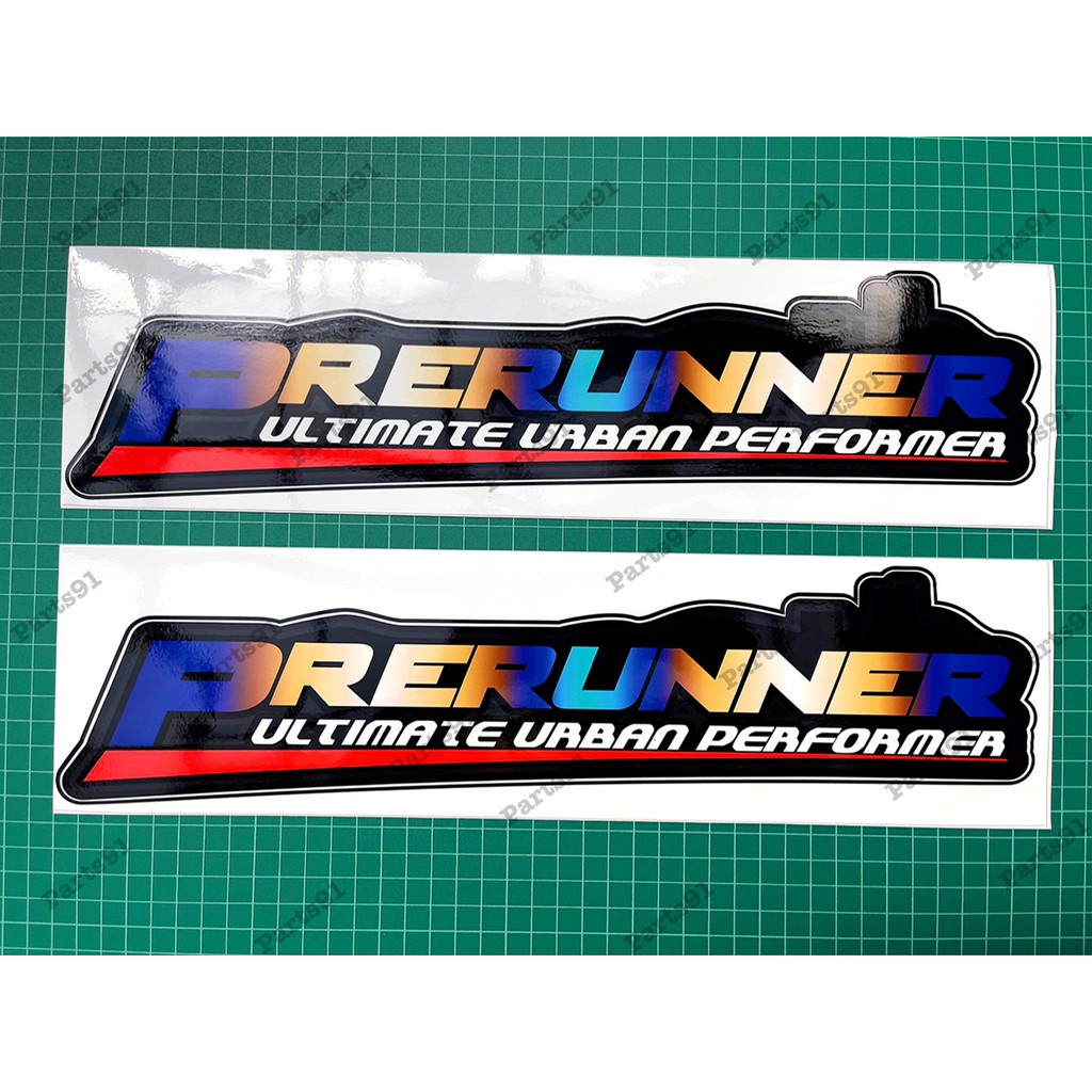 {HOT}สติ๊กเกอร์ PRERUNNER ไทเทเนี่ยม ลายเข้ม จำนวน 2 แผ่น ขนาด39*9CM