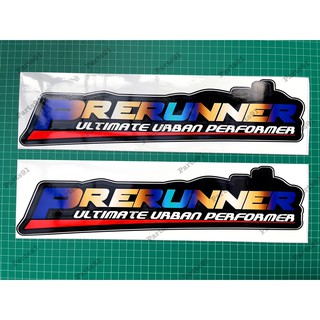 {HOT}สติ๊กเกอร์ PRERUNNER ไทเทเนี่ยม ลายเข้ม จำนวน 2 แผ่น ขนาด39*9CM