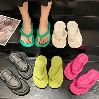 🌸 รองเท้าคีบสไตล์เกาหลี รองเท้าคีบ FlipFlop-Y44 รองเท้าหูคีบสีพาสเทล รองเท้าส้นหนา รองเท้าหูคีบผู้หญิง 🌸