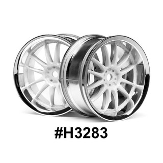 HPI 3283 WORK XSA 02C WHEELS 26mm CHROME/WHITE (3mm OFFSET)