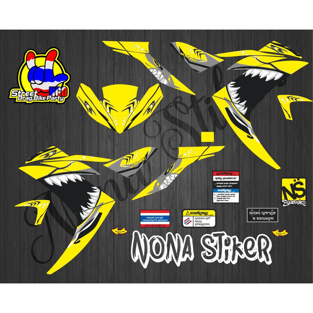 YAMAHA R 25 SHARK YELLOW DECAL STRIPING สติ๊กเกอร์