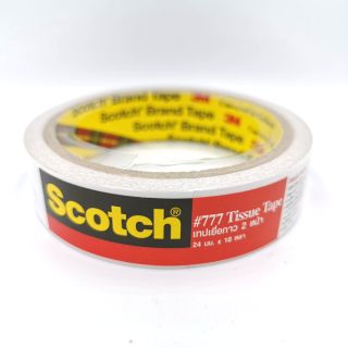 Scotch #777 3M Tissue Tape เทปเยื่อกาว 2 หน้า 24 มม. x 10 หลา ติดแน่น ทนทาน เหมาะสำหรับนำไปติด Face Shield