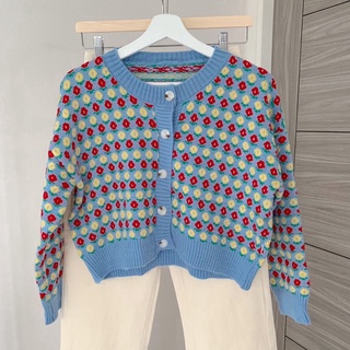 valley cardigan คาร์ดิแกนไหมพรมทอลายดอกไม้