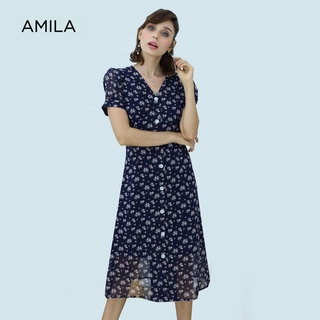 AMILA Dress AM-D942 แขนสั้น IGPU21-10