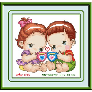 ไอแอมครอสติช iamcrossstitch DIY รหัส L-098 30x30 cm. ชุดอุปกรณ์งานฝีมือปักครอสติชครบชุด