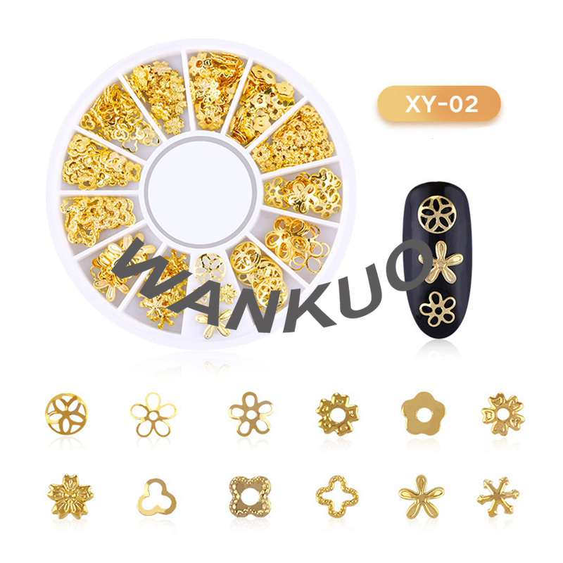 【WANKUO】Women Nail Art Hot Style Star and Moon Rivet Hollow Nail Decorative Rivet Accessories Ladies Nail Charmstone