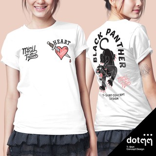 เสื้อยืด dotๆๆแท้! ลายTattoo มีลายหน้าหลัง (สีขาว)