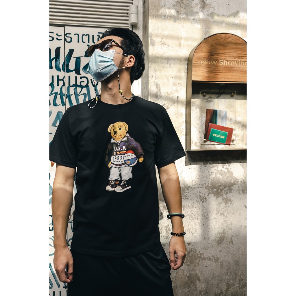 เหลือ 118 ใช้โค้ด 0E1F5F20D |เสื้อยืดลายหมี (polo) พร้อมส่ง เก็บปลายทาง