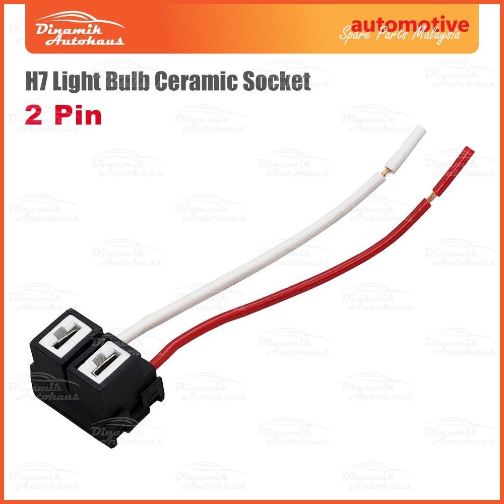 ไฟหน้ารถยนต์ Head Light H7 Bulb Ceramic Socket Connector 2 Pin - Soket Mentol Lampu H7