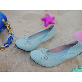 Panistashoes รองเท้าคัชชูหนังแกะ รุ่น Somerset Flat - Sky Blue