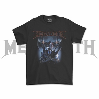 คอลูกเรือเสื้อยืดคอกลมเสื้อเชิ้ต Megadeth Band สีดํา สําหรับผู้ชาย และผู้หญิง V8ผ้าฝ้ายแท้