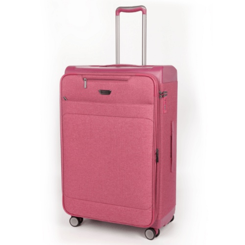 กระเป๋าเดินทางล้อลากแบบผ้า 24 นิ้วสีชมพู