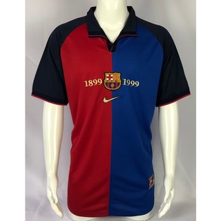 เสื้อกีฬาแขนสั้น ลายทีมชาติฟุตบอล Barcelona Home Centennial Edition 99-00 ชุดเหย้า AAA แห้งเร็ว ไซซ์ S-XXL