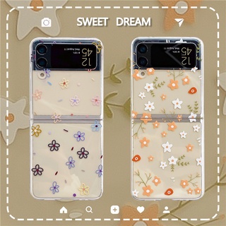 เคสพลาสติก PC แข็ง ลายดอกไม้ สําหรับ Samsung Galaxy Z Flip 4 3 2 1 Z Flip4 Z Fold 4 3 2 Z Fold4