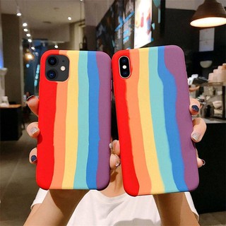 -พร้อมส่งในไทย-เคสซิลิโคน สกรีนลายสายรุ้ง TPU นิ่ม ใช้สำหรับIPทุกรุ่น #008