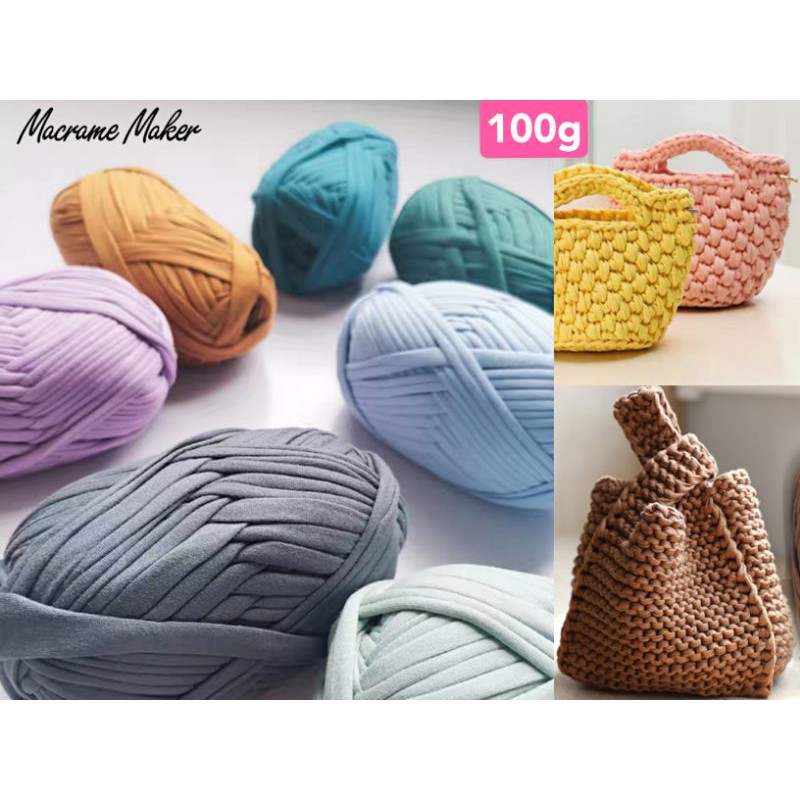 🇲🇾[ตอนที่ 1]เสื้อยืด เส้นด้าย /Crochet T เสื้อ Yarn /Knitting Yarn/Weaving /100g Tshirt Yarn, Benang