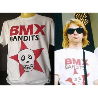 เสื้อวงนำเข้า BMX Bandits Kurt Cobain Nirvana Grunge Punk Rock Style Vintage T-Shirt