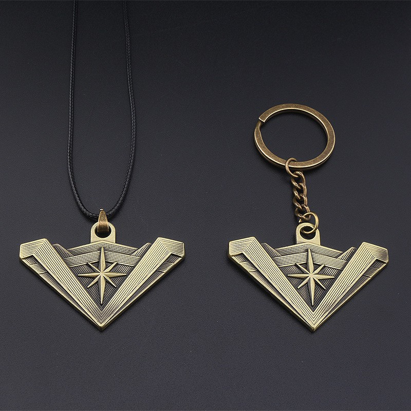 Wonder Woman Shield พวงกุญแจสร้อยคอสามเหลี่ยมปากกาห้าดาว