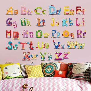 สติ๊กเกอร์ติดผนัง สติ๊กเกอร์ สติกเกอร์ABC วอลล์เปเปอร์ ABC ครอบครัว เด็ก wall sticker wallpaper พร้อมส่ง