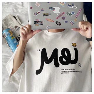 【ผ้าฝ้ายแท้】เสื้อยืดแขนสั้น คอกลม พิมพ์ลายกราฟฟิคน่ารัก ขนาดใหญ่ สไตล์เกาหลี แฟชั่นฤดูร้อน สําหรับผู้ชาย และผู้หญิง มีสี