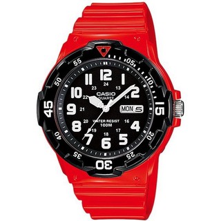 Casio นาฬิกาข้อมือผู้ชาย สายเรซิ่น รุ่น MRW-200HC-4BVDF  - Red