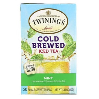 (พร้อมส่งทันที) ชา ทไวนิงส์ Twinings, ชามินต์ ชาเย็น หอม สดชื่น อร่อย Cold Brewed Iced Tea, Mint 20 ซอง