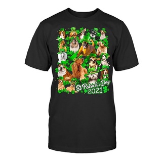 คอลูกเรือใหม่ เสื้อยืด พิมพ์ลายสุนัข Happy Day Animal Patrick Dog Lover St. หกสี ผ้าฝ้าย 100% พิมพ์ลาย PattyS Day For I
