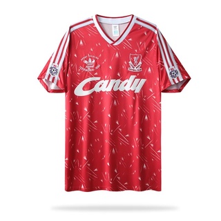 เสื้อกีฬาแขนสั้น ลายทีมชาติฟุตบอล Liverpool 90 ทีมเหย้า เรโทร ไซซ์ S-XXL AAA