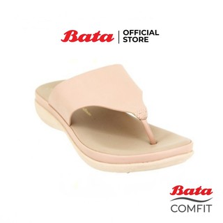 Bata COMFIT รองเท้าแตะ ส้นแบน ผู้หญิง SLIP ON แบบคีบ เปิดส้น สีชมพู รหัส 6715329 Ladiescomfort Fashion