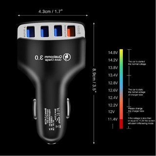 Quick Charger 3.0 Car Charger Adapter 7A QC3.0 Turbo Fast ชาร์จ 4 USB ชาร์จโทรศัพท์มือถือในรถ