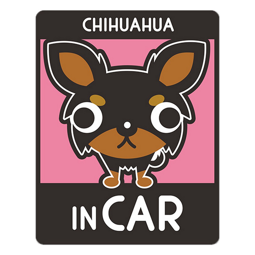 สติ๊กเกอร์ติดรถยนต์ BOA381 สติกเกอร์ติดรถ chihuahua in car สติ๊กเกอร์ติดรถสวยๆ Sticker