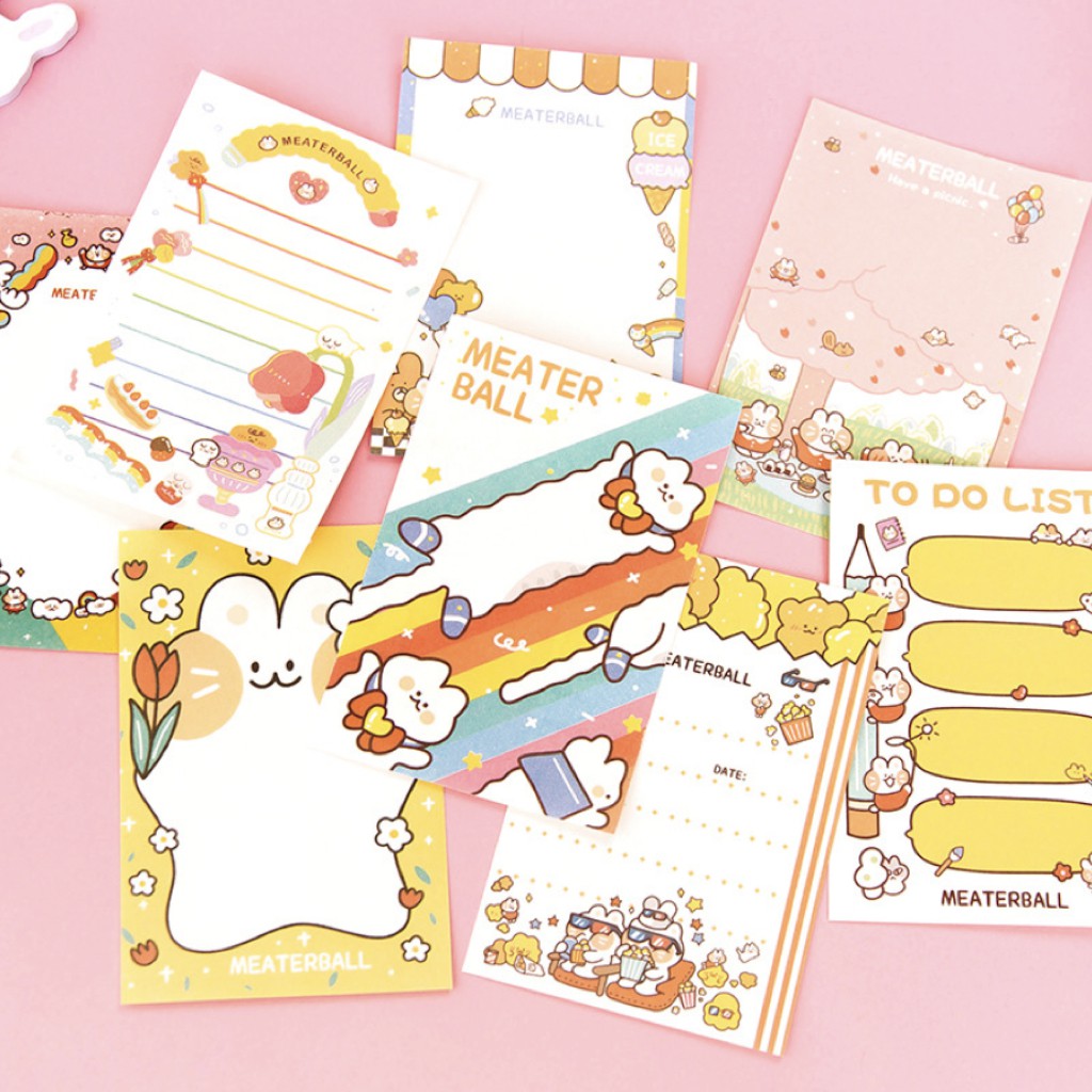 กระดาษโน๊ต แมวหูกระต่าย 100 แผ่น Rabbit Cat Notepad Memopad mimisplan