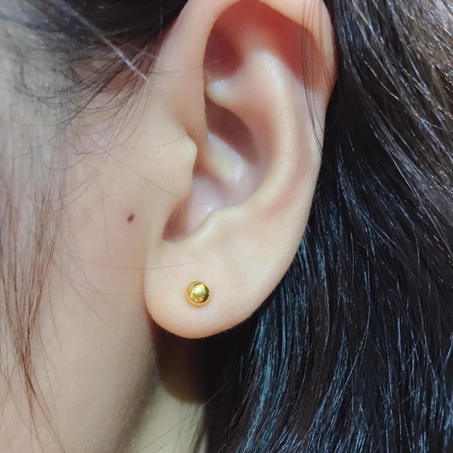 PNJ10kGOLD ต่างหูลายจุด