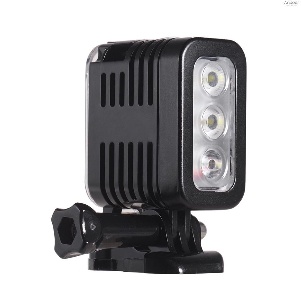 ไฟ LED กันน้ํา 5500-6000K 300Lux ใต้น้ํา มุมกว้าง 30 ม. ชาร์จ Micro USB สําหรับ GoPro Hero 7 6 5 4 3+ 3 Session และกล้องแอคชั่นอื่นๆ