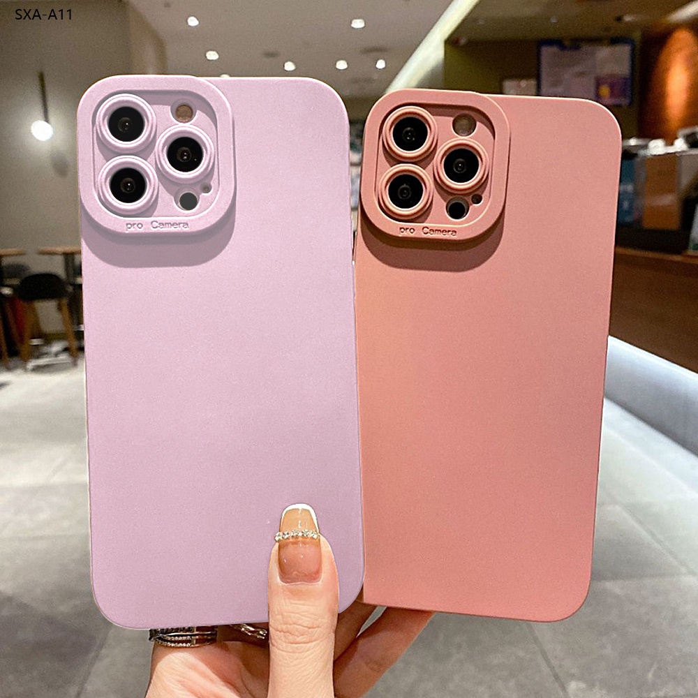 Compatible With Samsung Galaxy A11 A12 A31 A32 A42 A51 A71 4G 5G เคสซัมซุง สำหรับ Simple Soft Case เคสโทรศัพท์ Shockproof Case Full Cover Protective TPU Thicken