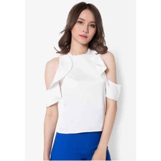 เสื้อเบลาส์ Satin Cold Shoulder Stellar